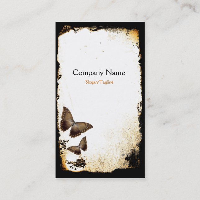 Tarjeta De Visita Grunge de la mariposa (Anverso)