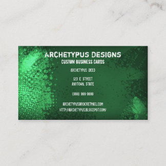 Tarjeta De Visita Grunge elegante - verde