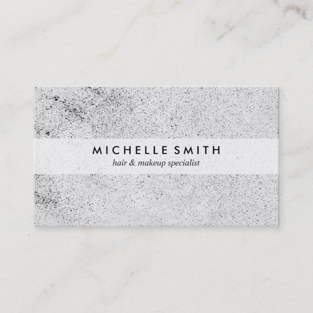 Tarjeta De Visita Grunge Especinado Elegante (Anverso)