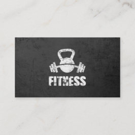 Tarjeta De Visita Grunge Fitness Personal Trainer Kettlebell Barbell