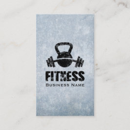 Tarjeta De Visita Grunge Fitness Personal Trainer Kettlebell Barbell