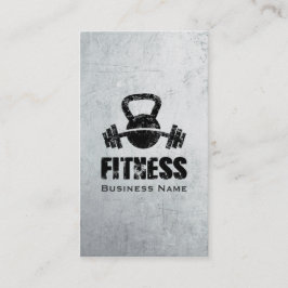 Tarjeta De Visita Grunge Fitness Personal Trainer Kettlebell Barbell