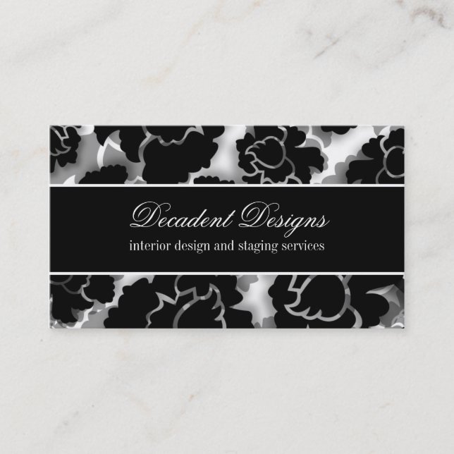 Tarjeta de visita Grunge Floral Decadation (Anverso)