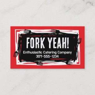Tarjeta De Visita Grunge funky art forks cocina del chef