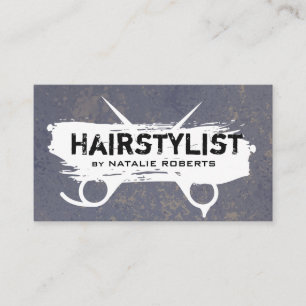 Tarjeta De Visita Grunge Hairstylist Scissors
