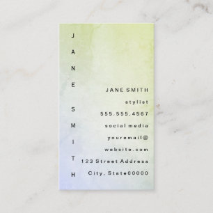 Tarjeta De Visita Grunge moderno con texto vertical