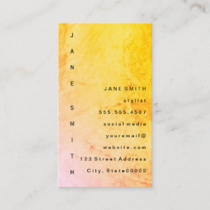 Tarjeta De Visita Grunge moderno con texto vertical