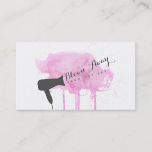 Tarjeta De Visita grunge moderno elegante rosado del hairstylist de