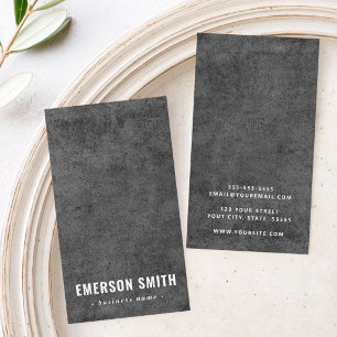 Tarjeta De Visita Grunge moderno masculino vertical de hormigón oscu