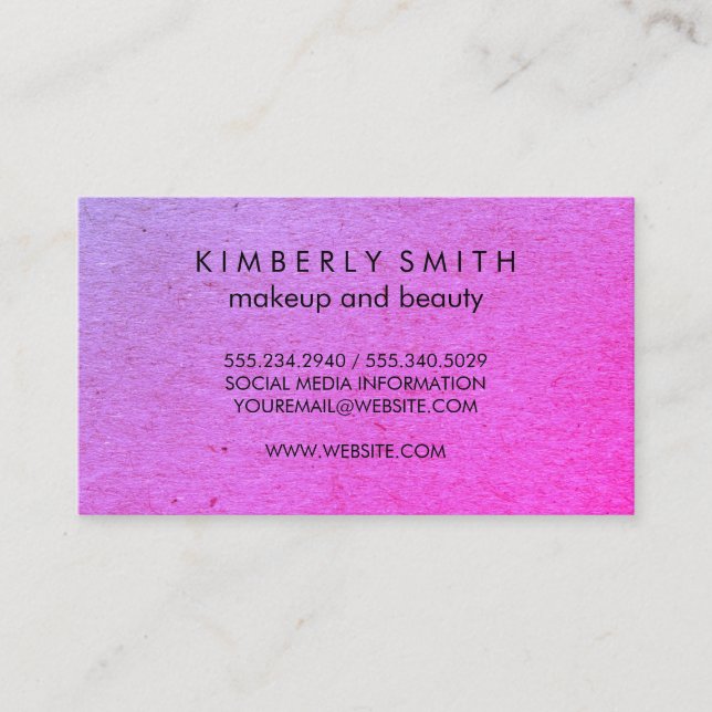 Tarjeta De Visita Grunge morado moderno (Anverso)