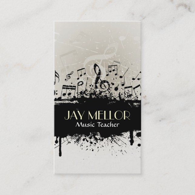Tarjeta De Visita Grunge Music Business Card (Anverso)