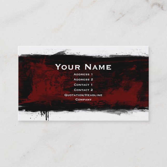 Tarjeta De Visita grunge negro (Anverso)
