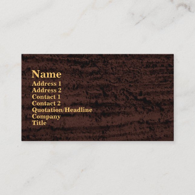Tarjeta De Visita grunge negro marrón (Anverso)