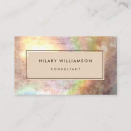 Tarjeta De Visita Grunge Pastel Holograph Beige