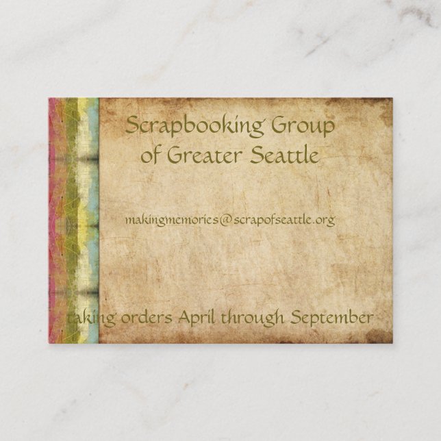 Tarjeta De Visita Grunge retro del arco iris (Anverso)