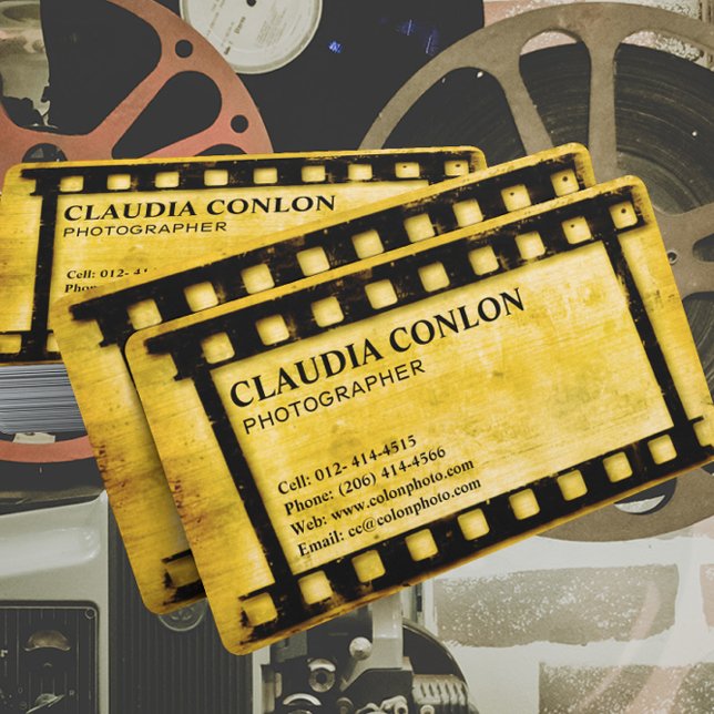 Tarjeta De Visita Grunge Retro Guay Old Film Maker (Subido por el creador)