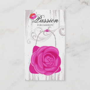 Tarjeta De Visita Grunge subió bolso del rosa del monedero de la