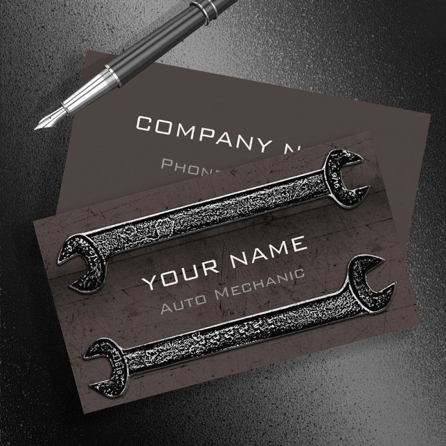 Tarjeta De Visita Grunge Wrenches Brown ID321 (Subido por el creador)