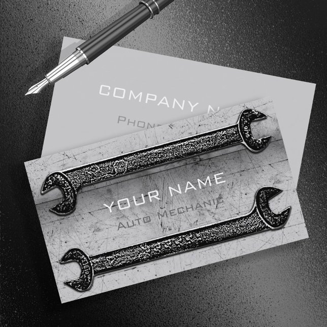 Tarjeta De Visita Grunge Wrenches Grey ID321 (Subido por el creador)