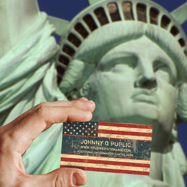 Tarjeta De Visita Grungy American Flag (Subido por el creador)