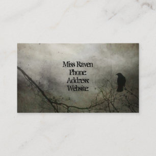 Tarjeta De Visita Grungy Crow And Moon