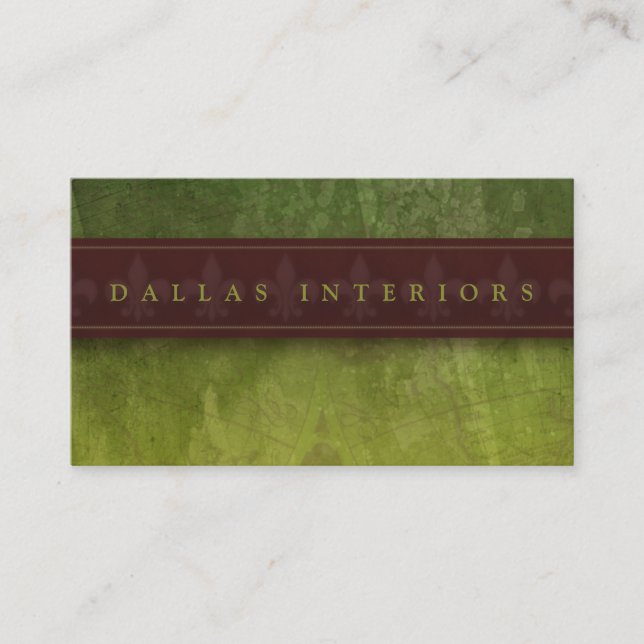 Tarjeta De Visita Grungy Textured Green and Brown (Anverso)