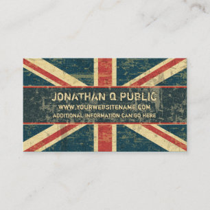 Tarjeta De Visita Grungy Union Jack