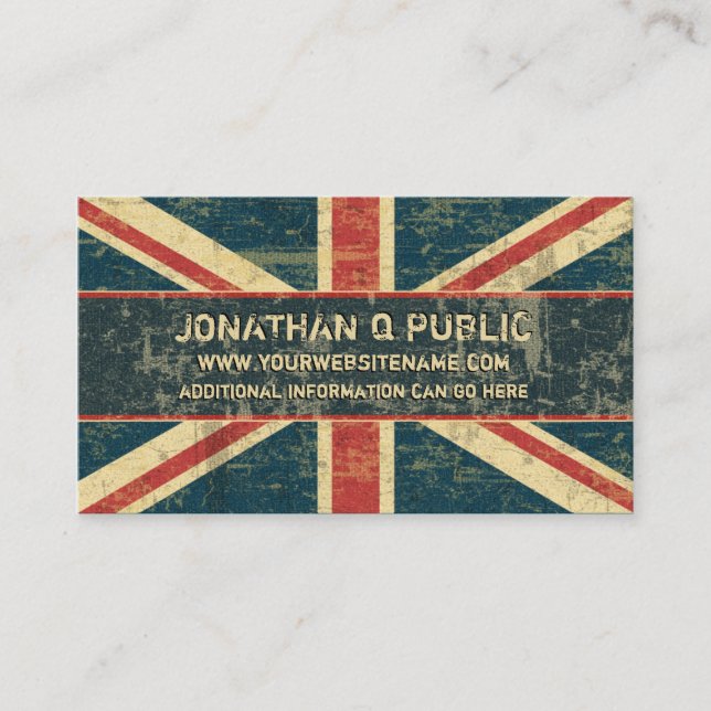 Tarjeta De Visita Grungy Union Jack (Anverso)