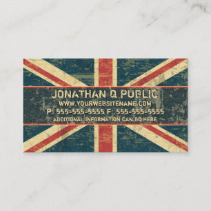 Tarjeta De Visita Grungy Union Jack