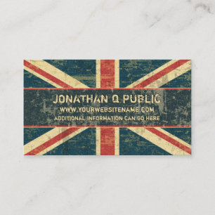Tarjeta De Visita Grungy Union Jack