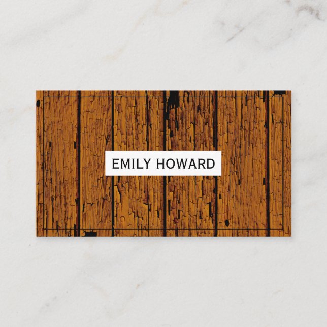 Tarjeta De Visita Grungy Wood Grain (Anverso)
