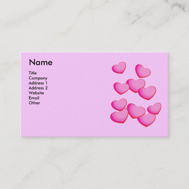 Tarjeta De Visita Grupo de Bonitos brillantes, tonos rosados (Anverso)