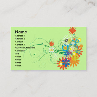 Tarjeta De Visita grupos de flores de vector swirls