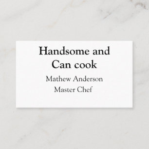 Tarjeta De Visita Guapo y puede cocinar agregar nombre maestro chef