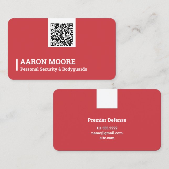 Tarjeta De Visita Guardaespaldas de seguridad (Anverso / Reverso)
