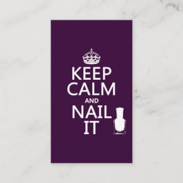 Tarjeta De Visita Guarde la calma y clávela (el esmalte de uñas)