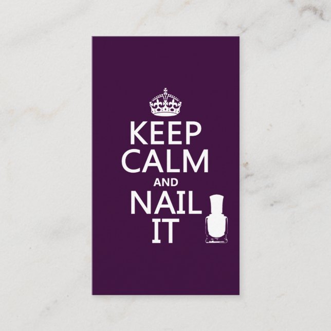 Tarjeta De Visita Guarde la calma y clávela (el esmalte de uñas) (Anverso)