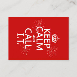 Tarjeta De Visita Guarde la calma y llámela (cualquier color)