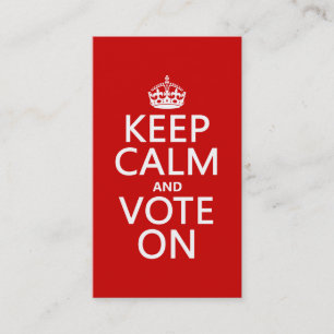 Tarjeta De Visita Guarde la calma y vote encendido
