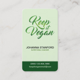 Tarjeta De Visita Guárdelo negocio feliz de la cita del vegano