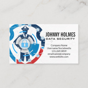 Tarjeta De Visita Guardia de Seguridad Tecnología Cibernética