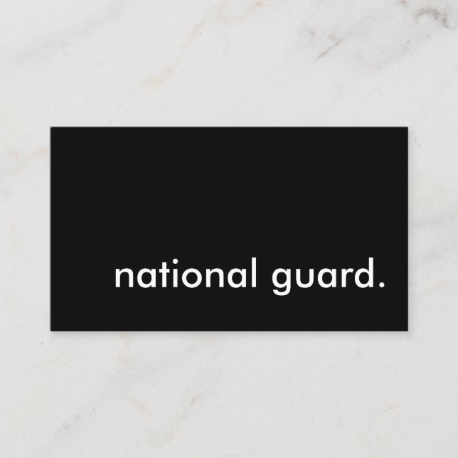Tarjeta De Visita guardia nacional. (Anverso)