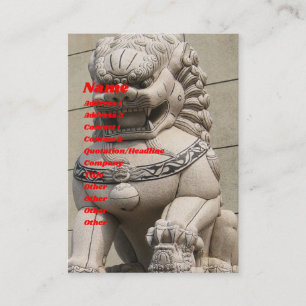 Tarjeta De Visita Guardianes chinos de león Foo Dog 石 獅