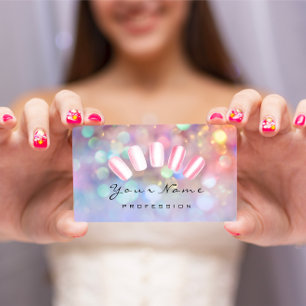 Tarjeta De Visita Guau de las uñas Artista rosa Guau Manicura Holog