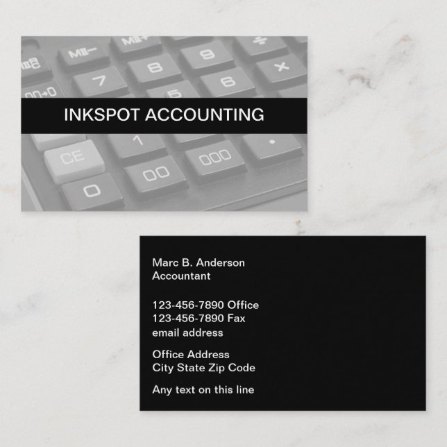 Tarjeta De Visita Guay Accountant Editable Business Cards Online (Anverso / Reverso)