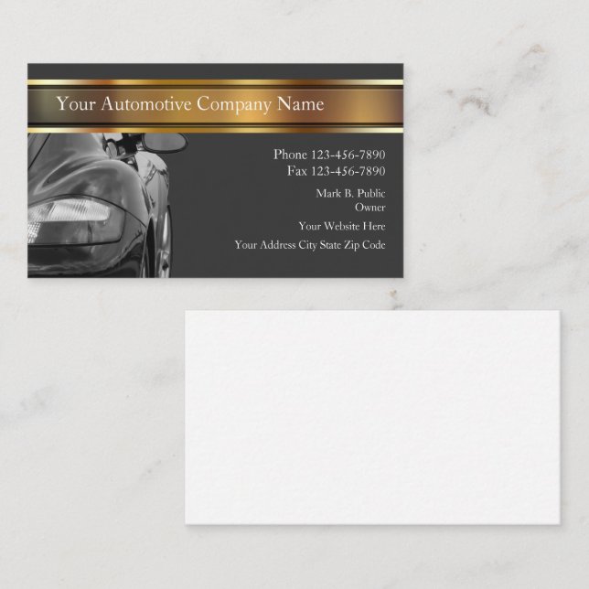 Tarjeta De Visita Guay Automotive Business Cards (Anverso / Reverso)
