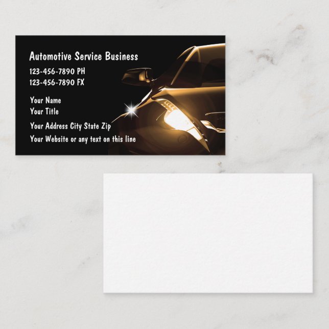 Tarjeta De Visita Guay Automotive Business Cards (Anverso / Reverso)