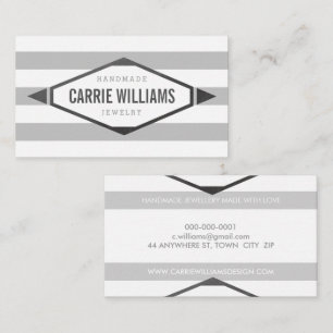 Tarjeta De Visita GUAY AZTEC BOHO LOGO rayado gris simple