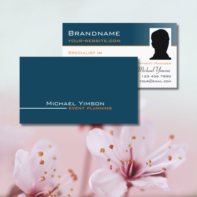 Tarjeta De Visita Guay azul y blanco con foto profesional (Subido por el creador)