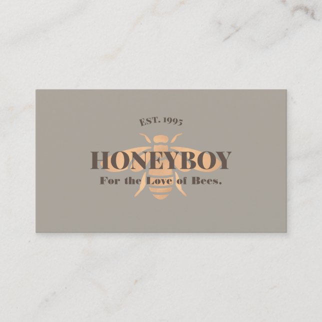 Tarjeta De Visita Guay Beekeeper Honey Bee Logo (Anverso)